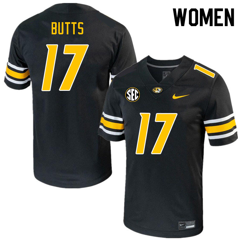 Women #17 Taj Butts Missouri Tigers College 2023 Football Stitched Jerseys Sale-Black
